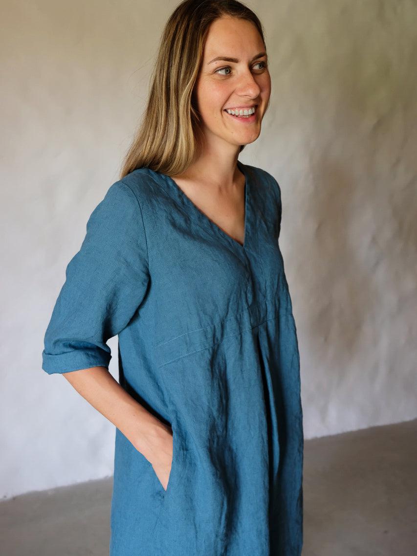 Plus size Linen tunic &#39;Yvette&#39; in Sea Green