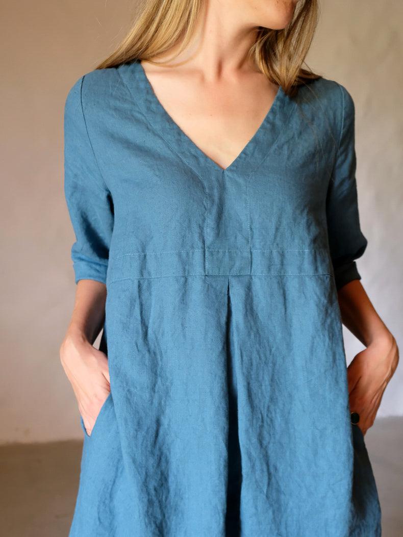 Plus size Linen tunic &#39;Yvette&#39; in Sea Green
