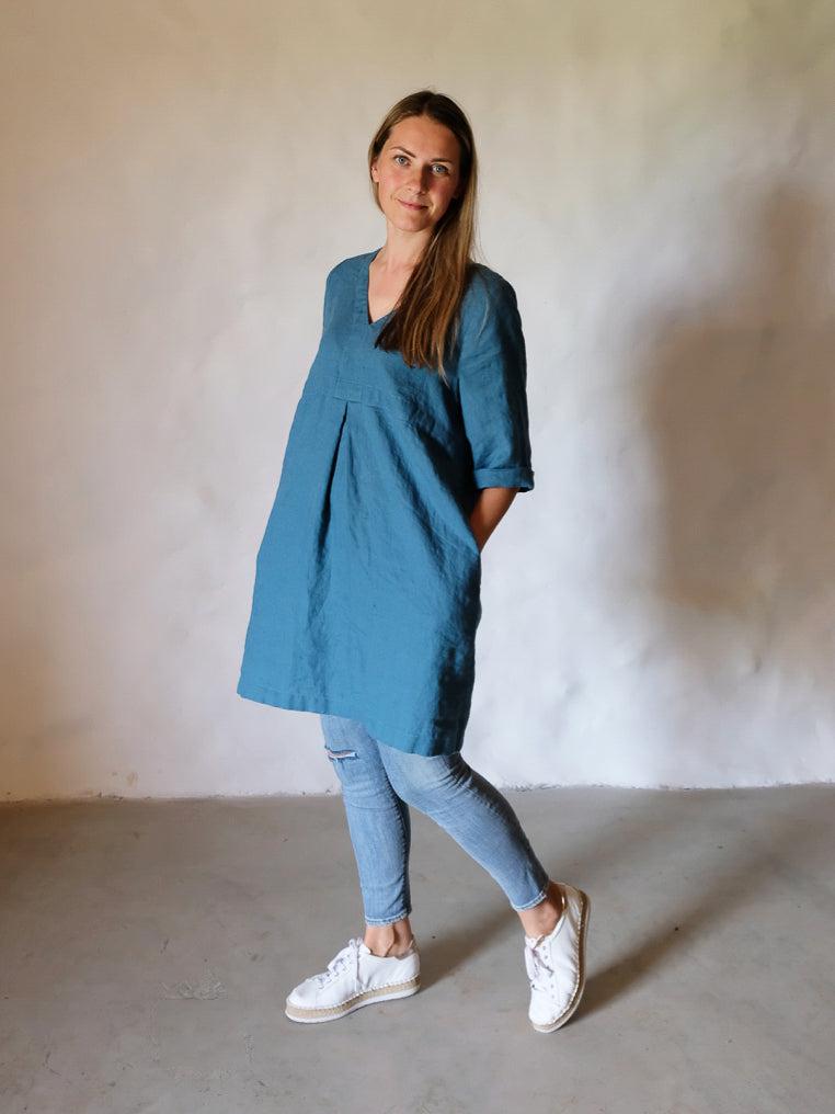 Plus size Linen tunic &#39;Yvette&#39; in Sea Green