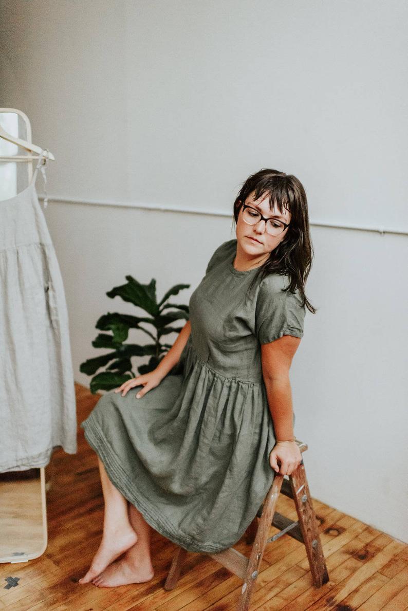 Ready to Ship: Linen Dress, Size S/M